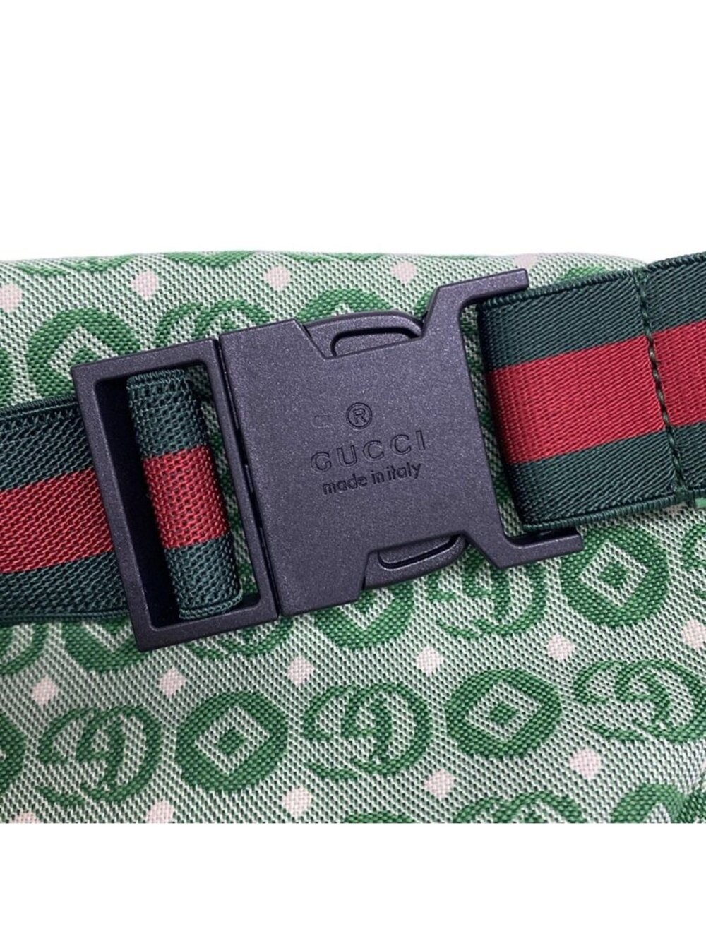 Gucci Waist Pouch Interlocking Children's Belt Bag Green Ivory Collection - Picture 9 of 10